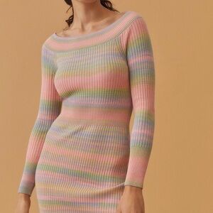Anthropologie Daily Practice Multicolor Striped Midi Dress